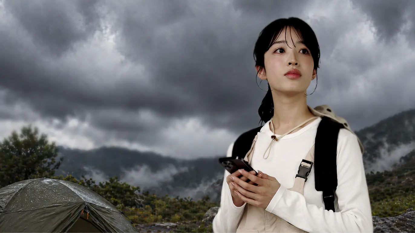 登山中の人