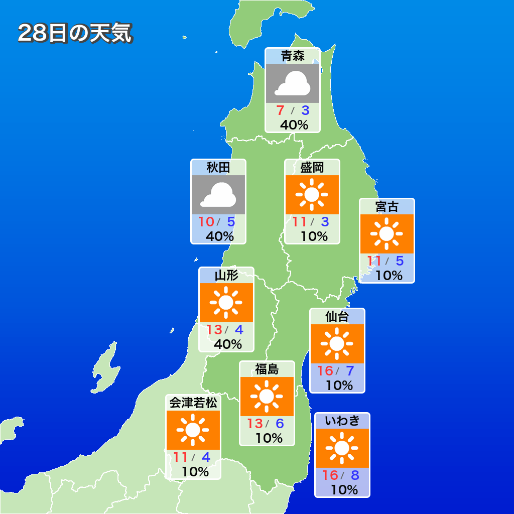 東北の天気予報